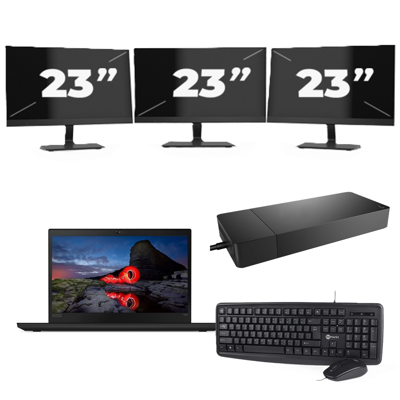 Lenovo ThinkPad T495 - AMD Ryzen 5 PRO 3500U - 14 inch - 16GB RAM - 256GB SSD - Windows 11 Home + 3x 23 inch Monitor Lenovo ThinkPad T495 - AMD Ryzen 5 PRO 3500U - 14 inch - 16GB RAM - 256GB SSD - Windows 11 Home + 3x 23 inch Monitor
