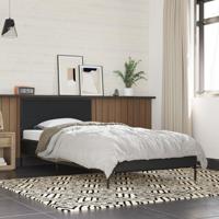 Bedframe bewerkt hout en metaal zwart 75x190 cm