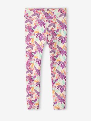Technische sportlegging voor meisjes materiaal exotische print ecru