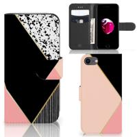 iPhone 7 | 8 | SE (2020) | SE (2022) | Book Case | Zwart Roze Vormen
