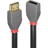 LINDY 36476 HDMI-kabel HDMI Verlengkabel HDMI-A-stekker, HDMI-A-bus 1.00 m Antraciet, Zwart, Rood 4K UHD, Vergulde steekcontacten - thumbnail