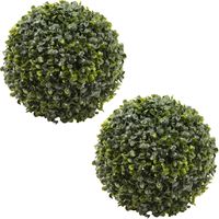 2x stuks buxus bol kunstplanten - D36 cm - groen - kunststof