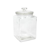 Voorraadpot glas vierkant met deksel 3L