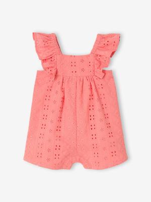 Combishort babymeisje met borduurwerk snoepjesroze