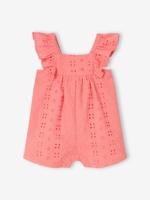 Combishort babymeisje met borduurwerk snoepjesroze