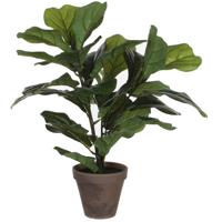 Mica Decorations Kunstplant Ficus - Lyrate - 45 cm - groen - voor binnen - kunstplanten met pot