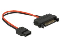 DeLOCK 84873 SATA voedingskabel 15p/Slim SATA 6p Intern 0.1m Zwart, Rood