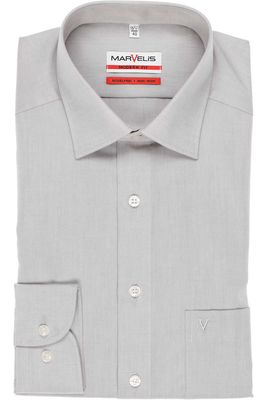 Marvelis Modern Fit Overhemd lichtgrijs, Effen