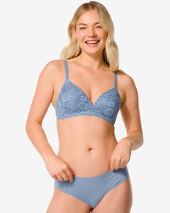 HEMA Dames Brazilian Micro Met Kant Blauw (blauw)