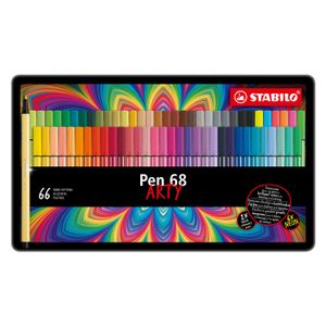 Stabilo pen 68 arty metalen doos viltstiften, 66st.