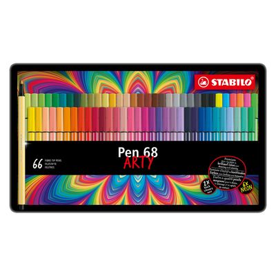 Stabilo pen 68 arty metalen doos viltstiften, 66st.