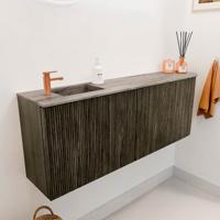 Toiletmeubel Mondiaz Joya Dlux | 111.6 cm | Meubelkleur Shadow | Faye wastafel Oza Wasbak Links | 1 kraangat