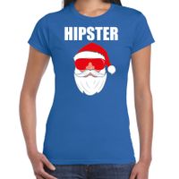 Fout Kerstshirt / Kerst outfit Hipster Santa blauw voor dames