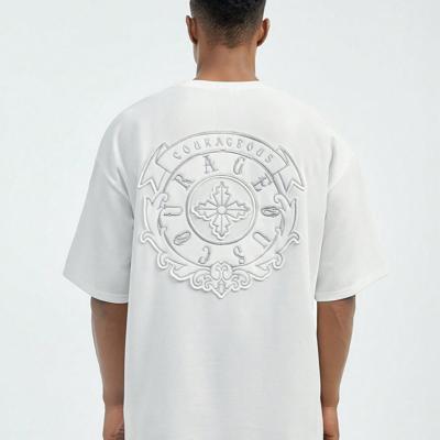 Bon&Bon Men's Loose Knitted T-Shirt | Embroidered Graphic Streetwear White / L