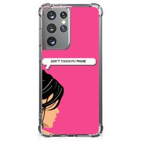 Samsung Galaxy S21 Ultra Anti Shock Case Woman Don't Touch My Phone - thumbnail