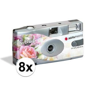 8x Bruiloft wegwerp cameras met flitser voor 27 kleuren fotos