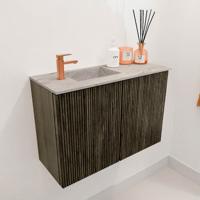Toiletmeubel Mondiaz Joya Dlux | 60 cm | Meubelkleur Shadow | Faye wastafel Glace Wasbak Links | 1 kraangat