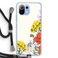 Wilde bloemen: Xiaomi Mi 11 Lite Transparant Hoesje met koord