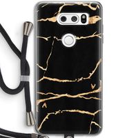 Gouden marmer: LG V30 Transparant Hoesje met koord