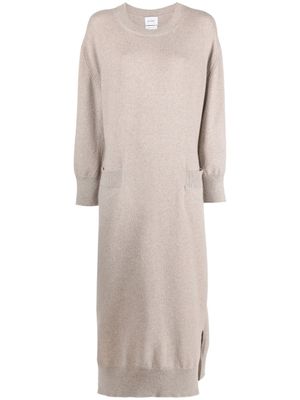 Barrie robe en maille Iconic à coupe mi-longue - Tons neutres