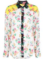 MSGM chemise fleurie à manches longues - Blanc