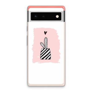 Zwart-wit cactus: Google Pixel 6 Transparant Hoesje