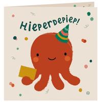 Dubbele kaart met envelop - Hieperdepiep octo Dubbele kaart met envelop - Hieperdepiep octo