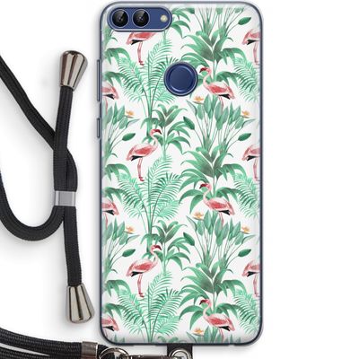 Flamingo bladeren: Huawei P Smart (2018) Transparant Hoesje met koord