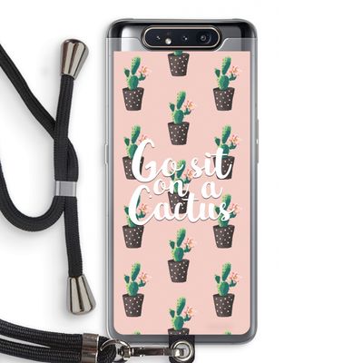 Cactus quote: Samsung Galaxy A80 Transparant Hoesje met koord