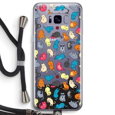 Kleurrijke katten: Samsung Galaxy S8 Transparant Hoesje met koord