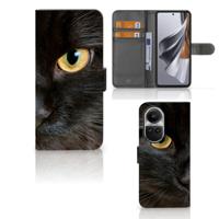 OPPO Reno10 | 10 Pro | Telefoonhoesje | Met pasjeshouder | Zwarte Kat