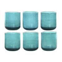 Glazenset Home ESPRIT Turkoois Kristal 320 ml (6 Stuks)