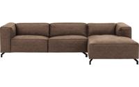 Goossens Bank Calvin bruin, micro leer, 3,5-zits, modern design