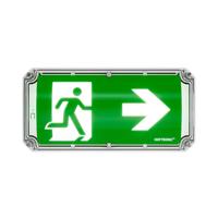 Robus - LED Noodverlichting met Accu - IK10 Bulkhead - IP66 waterdicht - 4,2 Watt 300 Lumen - 3 uur Noodaccu - Incl. pictogram voor vluchtwegaanduiding