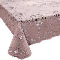 Unique Living tafelkleed/tafellaken - buiten/binnen - oud roze - 137 x 180 cm - Kant patroon