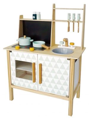 Viking Choice  Houten kinderkeuken 60x30x78 cm groen en wit met krijtbord en keukengerei