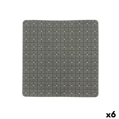 Antislipmat voor in de douche Berilo Grijs PVC 6 x 50 x 6 cm 50,3 x 50,3 x 0,7 cm Ruiten (6 Stuks)