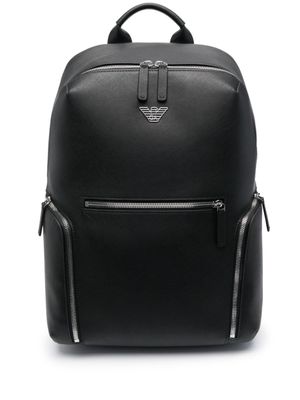 Emporio Armani sac banane zippée à logo embossé - Noir