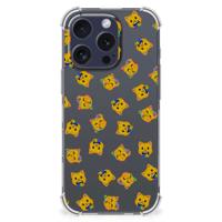 Doorzichtige Silicone Hoesje voor iPhone 16 Pro Katten Emojis