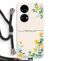 Gele bloemen: Huawei P50 Transparant Hoesje met koord