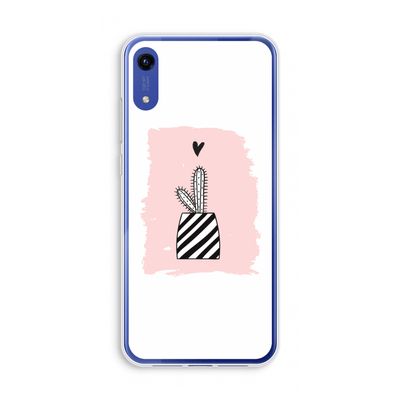 Zwart-wit cactus: Honor Play 8A Transparant Hoesje