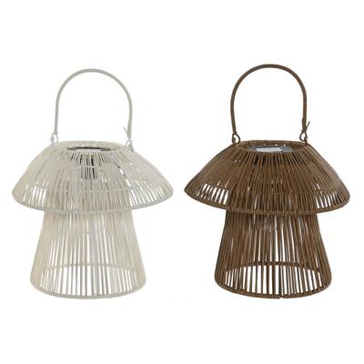 Zonnelamp Home ESPRIT Wit Bruin 31 x 31 x 30 cm (2 Stuks)