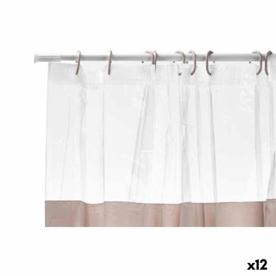 Douchegordijn Transparant 180 x 180 cm Beige Plastic PEVA (12 Stuks)