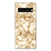 Google Pixel 6 Pro TPU Siliconen Hoesje Marmer Goud