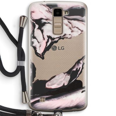 Roze stroom: LG K10 (2016) Transparant Hoesje met koord