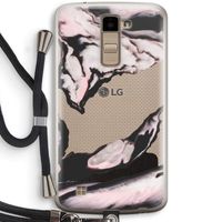 Roze stroom: LG K10 (2016) Transparant Hoesje met koord