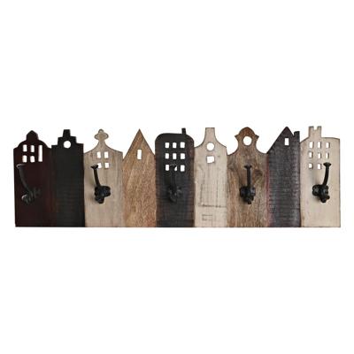 Wandkapstok DKD Home Decor Wit Natuurlijk Donkerbruin Hout Metaal 83,5 x 10 x 25 cm