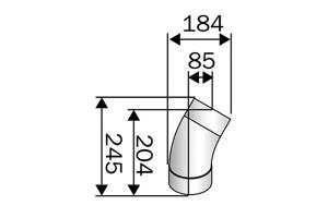 Harvia | Hoekstuk Kachelpijp 45° - Ø115 mm RVS