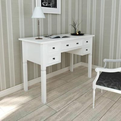 Schrijftafel met 5 lades wit