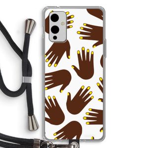 Hands dark: OnePlus 9 Transparant Hoesje met koord